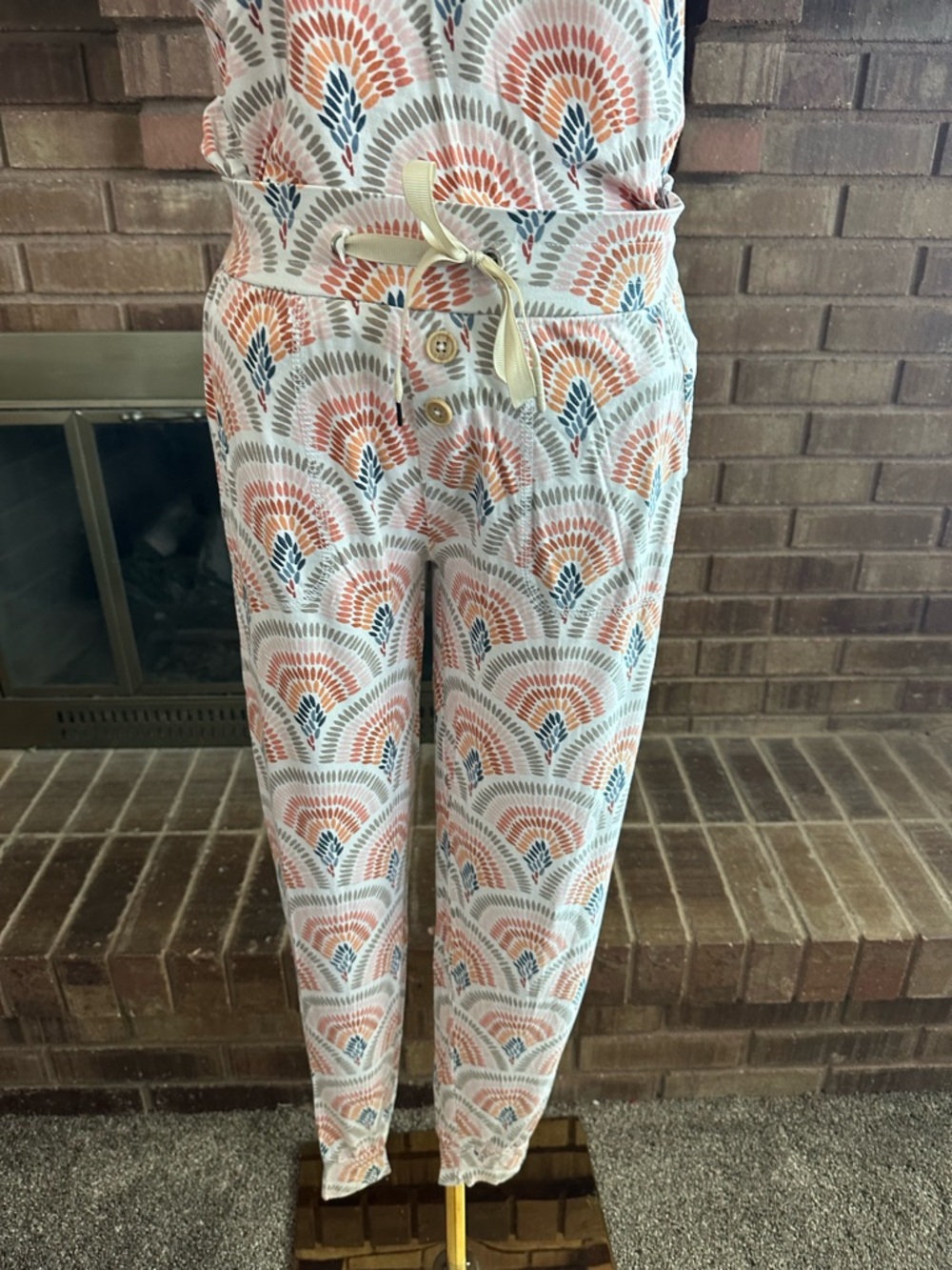 ✨ Desert Deco ✨ Lates by Kate Modal Pajama Set | Scalloped Fan Print | Small - Picture 2 of 4